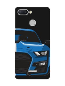 Матовий чорний чохол на Xiaomi Redmi 6 Авто синє (принт 229)