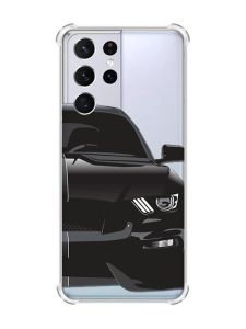 Чохол з потовщеними кутами на Samsung Galaxy S21 Ultra Авто чорне (принт 232)