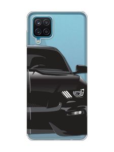 Прозорий чохол на Samsung A12 4G Авто чорне (принт 232)