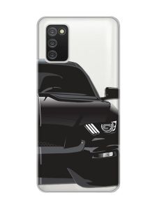 Прозорий чохол для Samsung Galaxy A02s Авто чорне (принт 232)