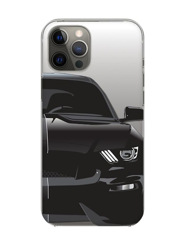 Прозорий чохол на iPhone 12 Pro Max Авто чорне (принт 232)