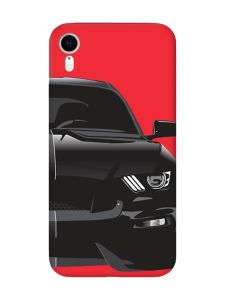 Матовий червоний чохол на Apple iPhone XR Авто чорне (принт 232)