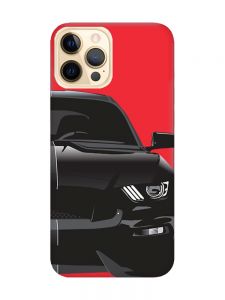 Матовий червоний чохол на Apple iPhone 12 Pro Max Авто чорне (принт 232)