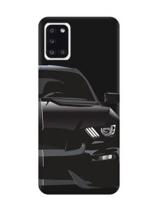 Матовий чорний чохол на Samsung Galaxy A31 Авто чорне (принт 232)