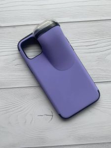 Силіконовий протиударний чохол з відділом для навушників на iPhone 11 Pro Бузковий