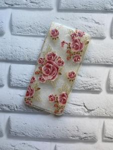 Силіконовий прозорий чохол з камінням Meizu M5c :: Великі букети троянд