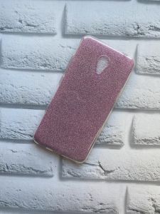 Силіконовий чохол з блискучою вставкою Meizu M5c :: Рожевий