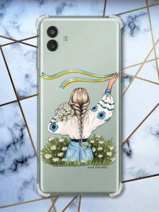Чохол з потовщеними кутами на Samsung Galaxy M13 5G Дівчина зі стрічкою (принт 17)
