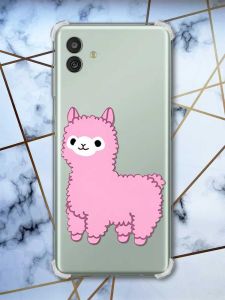 Чохол з потовщеними кутами на Samsung Galaxy M13 5G :: Лама рожева (принт 100)