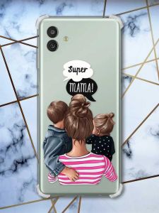 Чохол з потовщеними кутами на Samsung Galaxy M13 5G рельєфний дизайн Супер Мама принт 29