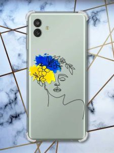 Чохол з потовщеними кутами на Samsung Galaxy M13 5G патріотичний дизайн Українка Арт принт 3
