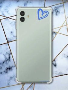 Чохол з потовщеними кутами на Samsung Galaxy M13 5G рельєфний дизайн Сердечко синє принт 48