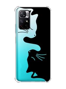 Чохол з потовщеними кутами на Xiaomi Redmi Note 11 4G Котики (принт 118)