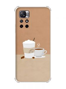 Чохол з потовщеними кутами на Xiaomi Redmi Note 11 4G дизайн Кава принт 108