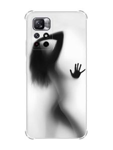 Чохол з потовщеними кутами на Xiaomi Redmi Note 11 4G рельєфний дизайн Силует дівчини принт 66