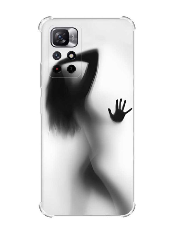Чохол з потовщеними кутами на Xiaomi Redmi Note 11 4G рельєфний дизайн Силует дівчини принт 66