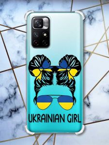 Чохол з потовщеними кутами на Xiaomi Redmi Note 11 4G Українська дівчина (принт 113)