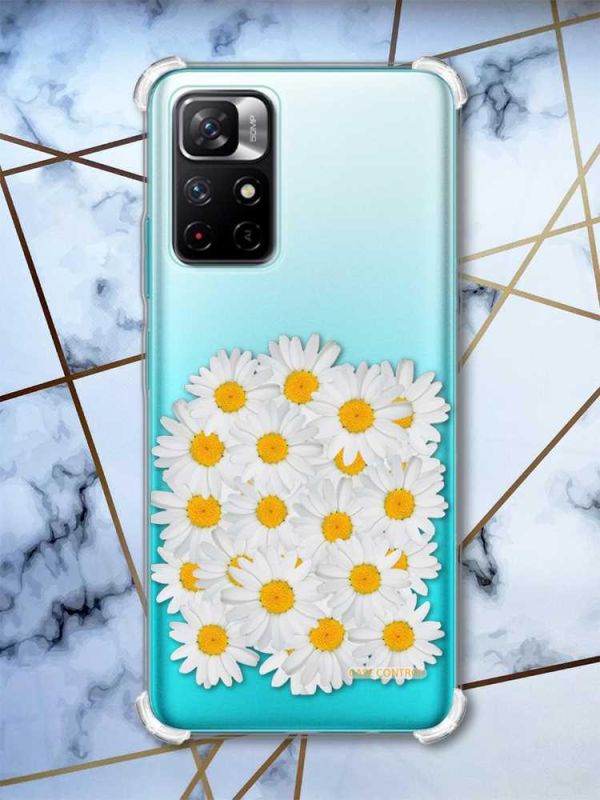 Чохол з потовщеними кутами на Xiaomi Redmi Note 11 4G Букет ромашок (принт 40)