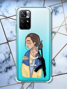 Чохол з потовщеними кутами на Xiaomi Redmi Note 11 4G патріотичний дизайн Дівчина з автоматом принт 20