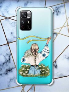 Чохол з потовщеними кутами на Xiaomi Redmi Note 11 4G Дівчина зі стрічкою (принт 17)