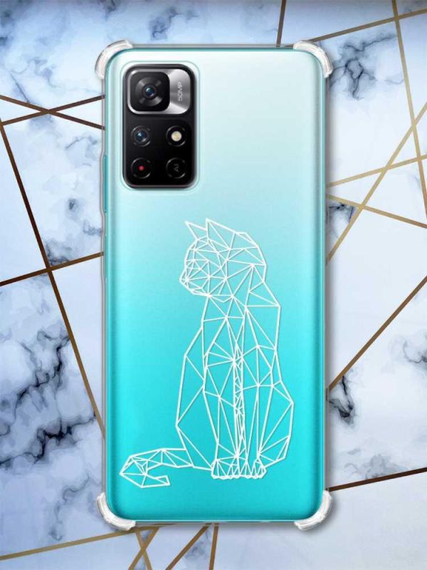 Чохол з потовщеними кутами на Xiaomi Redmi Note 11 4G Котик (принт 125)