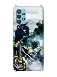 Чохол з потовщеними кутами на Samsung Galaxy A32 рельєфний дизайн Мото драйв принт: 68