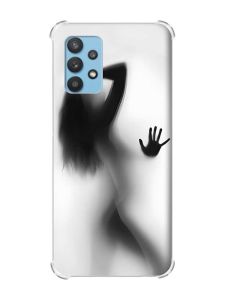 Чохол з потовщеними кутами на Samsung Galaxy A32 рельєфний дизайн Силует дівчини принт: 66