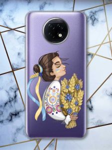 Прозорий чохол на Xiaomi Redmi Note 9T/Redmi Note 9 5G Українка з колосками (принт: 172)