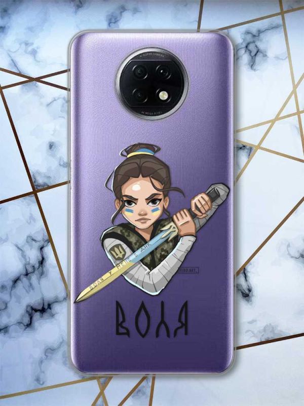 Прозорий чохол на Xiaomi Redmi Note 9T/Redmi Note 9 5G Українська захисниця (принт: 169)