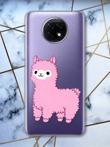 Прозорий чохол на Xiaomi Redmi Note 9T/Redmi Note 9 5G :: Лама рожева (принт 100)