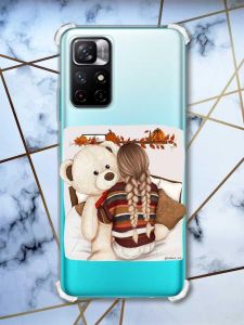 Чохол з потовщеними кутами на Xiaomi Redmi Note 11 4G Дівчинка з ведмедиком (принт: 117)