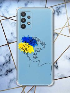 Чохол з потовщеними кутами на Samsung Galaxy A32 патріотичний дизайн Українка Арт принт: 3