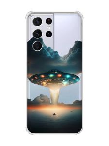 Чохол з потовщеними кутами на Samsung Galaxy S21 Ultra Тарілка UFO (принт 241)