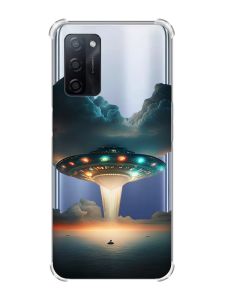 Чохол з потовщеними кутами на Oppo A55 Тарілка UFO (принт 241)