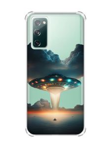 Прозорий чохол з потовщеними кутками на Galaxy S20 FE Тарілка UFO (принт 241)