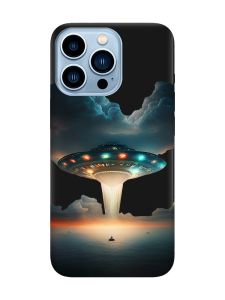 Матовий чорний чохол на Apple iPhone 13 Pro Max Тарілка UFO (принт 241)