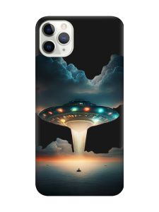 Матовий чорний чохол на iPhone 11 Pro (5.8) Тарілка UFO (принт 241)