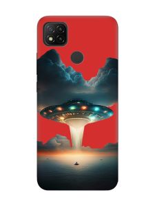 Матовий червоний чохол на Xiaomi Redmi 9C / 10A Тарілка UFO (принт 241)