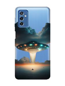 Прозорий чохол на Samsung Galaxy M52 Тарілка UFO (принт 241)