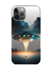 Прозорий чохол на iPhone 12 Pro Max Тарілка UFO (принт 241)