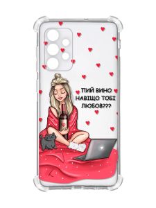 Чохол із потовщеними кутами на Oppo A72 5G Дівчина з вином (принт 220)