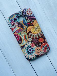 Силіконовий матовий чохол з малюнком для Huawei Y3 2017 Квітковий візерунок. Коричневий