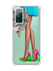 Прозорий чохол з потовщеними кутками на Galaxy S20 FE :: Квітковий настрій (принт 226)