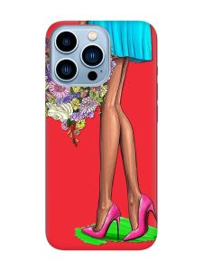 Матовий червоний чохол на Apple iPhone 13 Pro Max :: Квітковий настрій (принт 226)