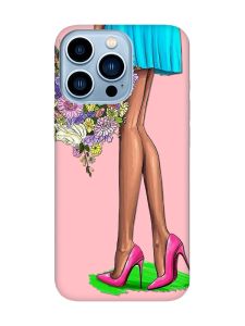 Матовий рожевий чохол на Apple iPhone 13 Pro Max :: Квітковий настрій (принт 226)