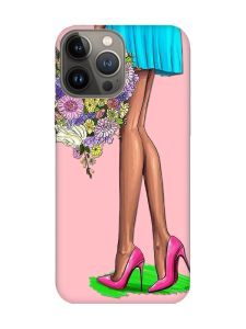 Матовий рожевий чохол на Apple iPhone 13 Pro :: Квітковий настрій (принт 226)