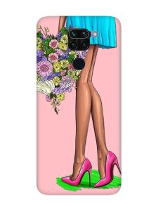 Матовий рожевий чохол на Xiaomi Redmi Note 9 :: Квітковий настрій (принт 226)