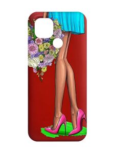 Матовий червоний чохол на Xiaomi Redmi 10C :: Квітковий настрій (принт 226)