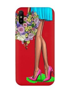 Матовий червоний чохол на Xiaomi Redmi 9A :: Квітковий настрій (принт 226)