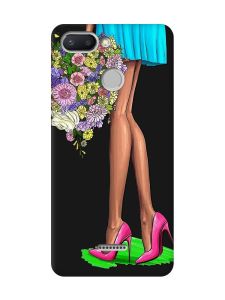 Матовий чорний чохол на Xiaomi Redmi 6 :: Квітковий настрій (принт 226)